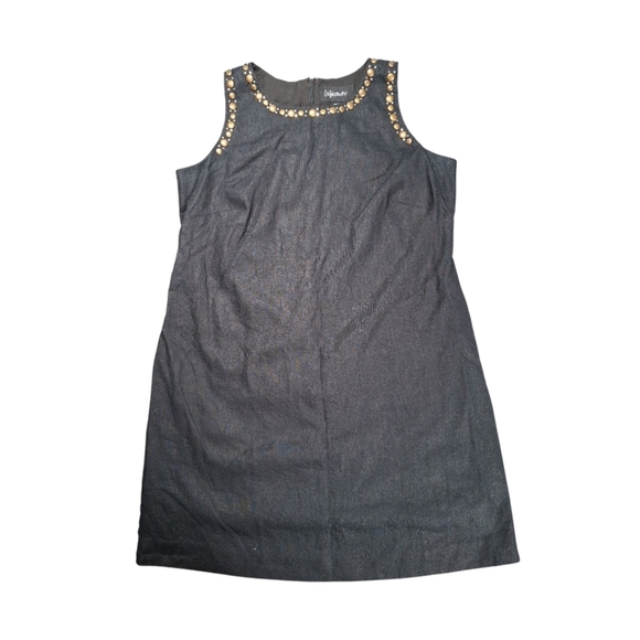 Relativity Dresses & Skirts - Relativity size 16W Black Sleeveless Linen Dress Embellished Studded Linen